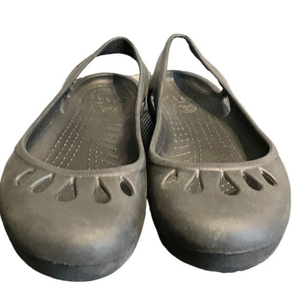Crocs Black Malindi Slingback Ballet Flat Sz 9 - Picture 3 of 7